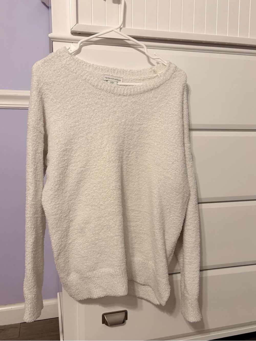cupcakes & cashmere Cream Crewneck Bouclé Pullover
